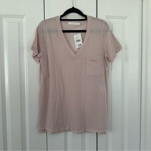 NWT Lush Short Sleeve Relaxed V-neck Tee - Blush